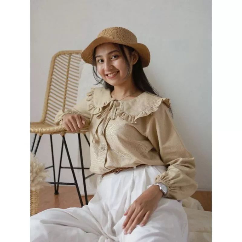 VIVI BLOUSE CRINKLE AIRFLOW VIRAL//ATASAN WANITA MASA KINI