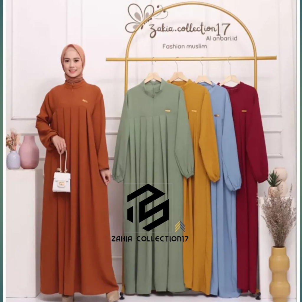 Baju Gamis Dewas Terbaru 2024 Busui Cringkle Airflow S M L XL Nabila Dress Terbaru Model Polos Viral Gamis Pengajian Gamis Seragaman