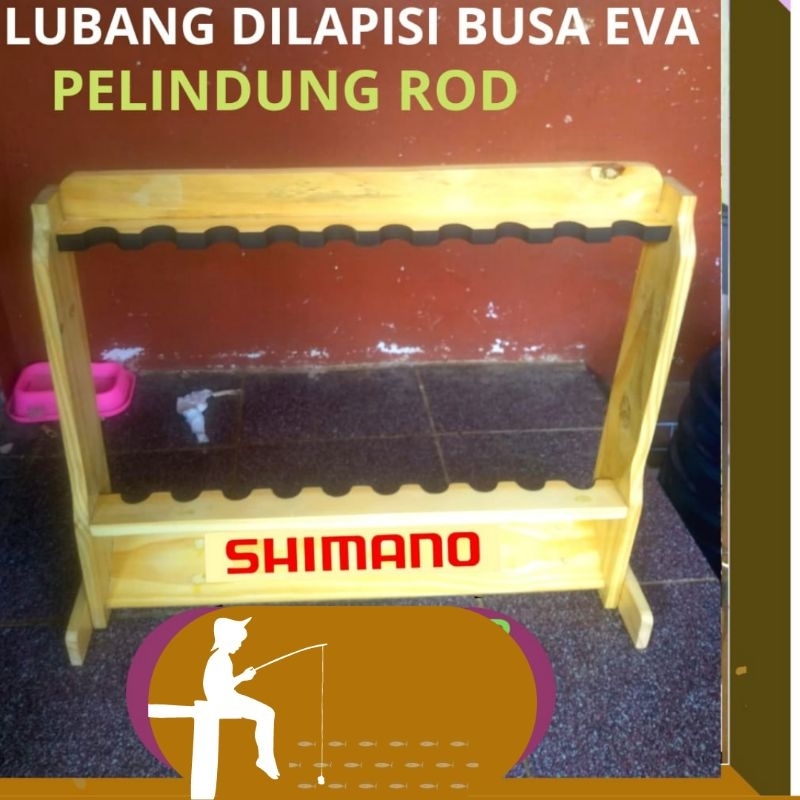 Rak Holder Joran  pancing 10 slot Non Vernis