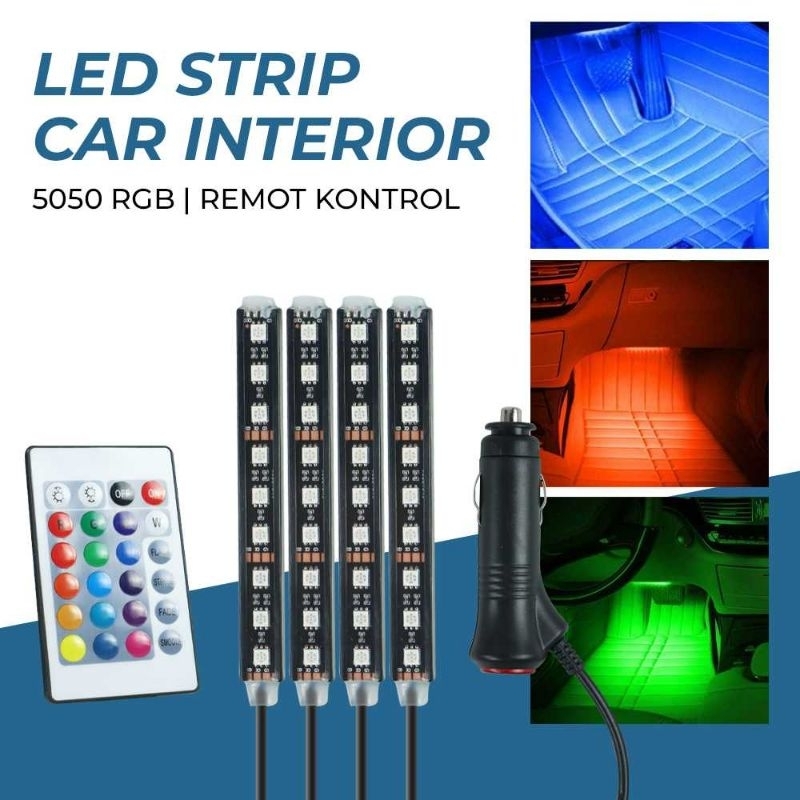 SAARMAT Lampu LED Car Interior Light 5050 RGB + Remote