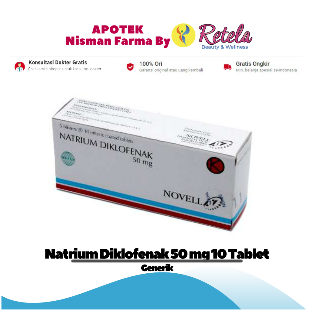 NATRIUM DIKLOFENAK 50MG 1 STRIP 10 TABLET