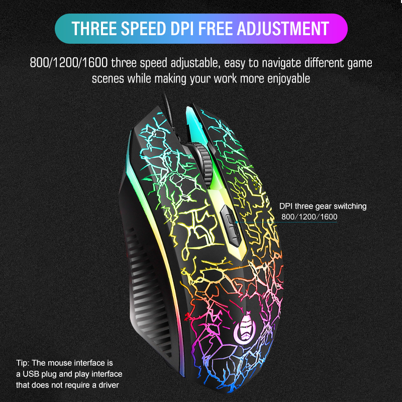 【COD】Viqoo D500 Cool Crack Game Backlit Keyboard Mouse G12 RGB Mechanical USB Cable Keyboard dan Mouse - KM03