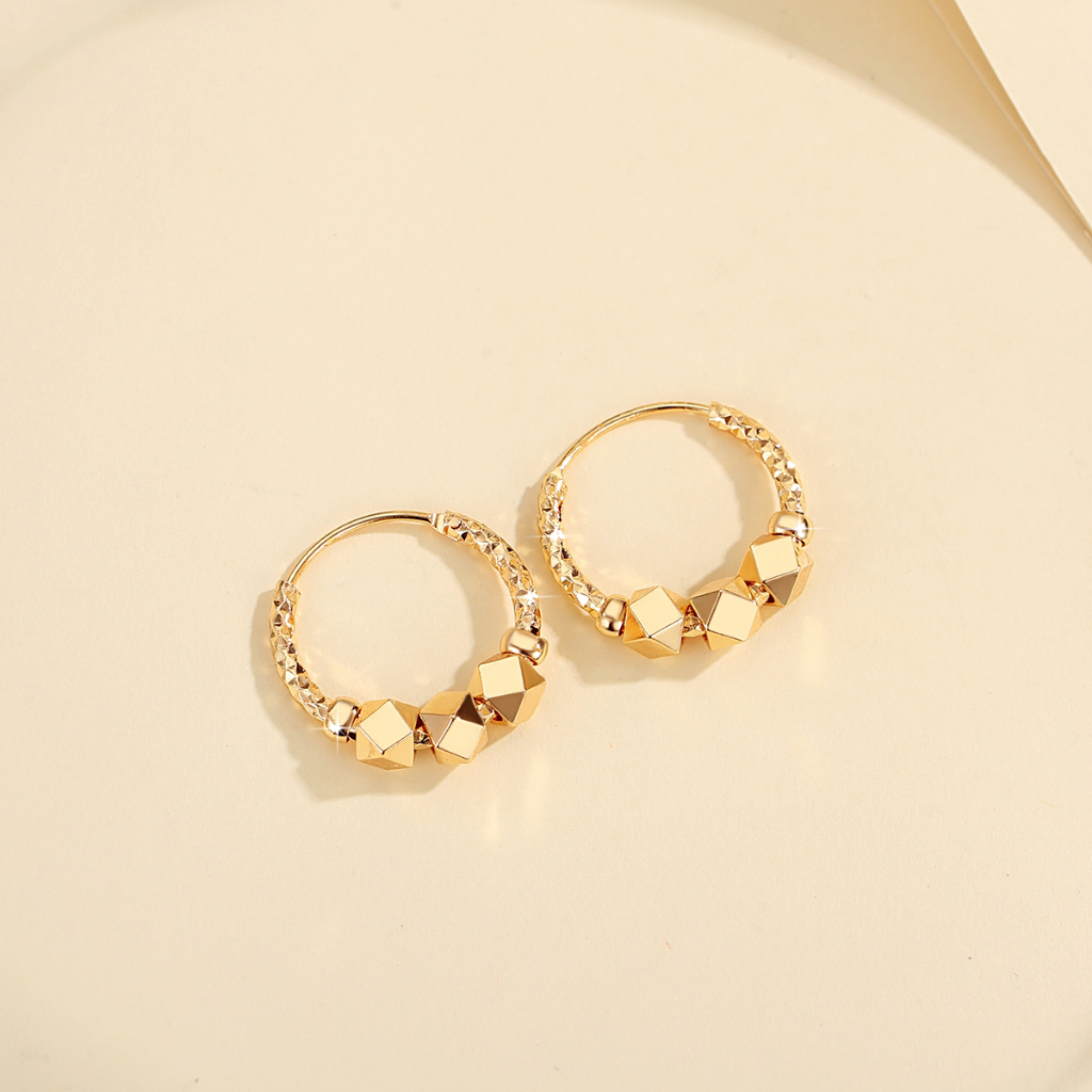 Y157 【COD】 Anting Hoop Korea Titanium Anting Emas Gaya Korea Untuk Wanita Fashion