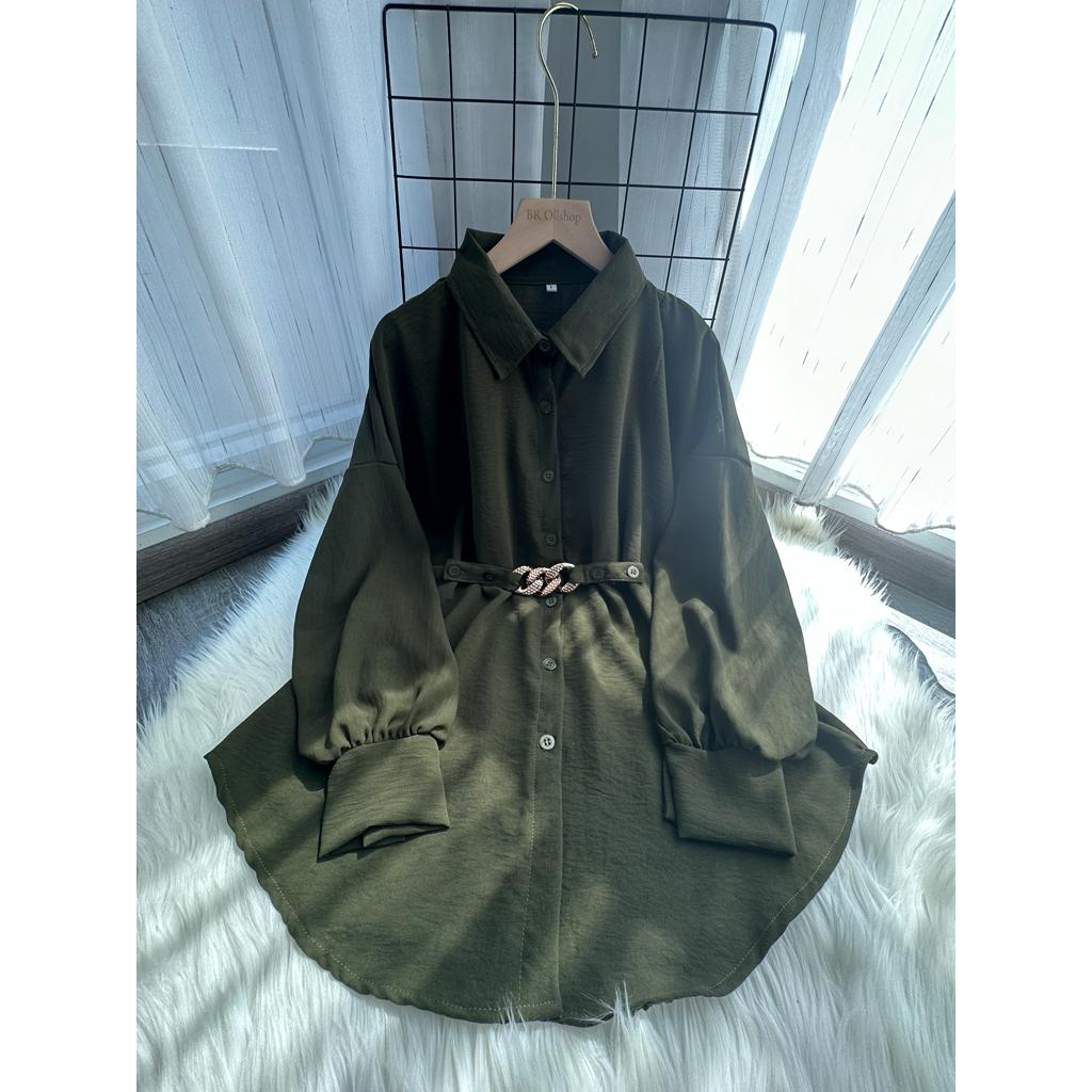 Melda Kemeja Atasan Kantor Wanita Polos Big Size S M L XL 2XL 3XL 5L Jumbo Oversize