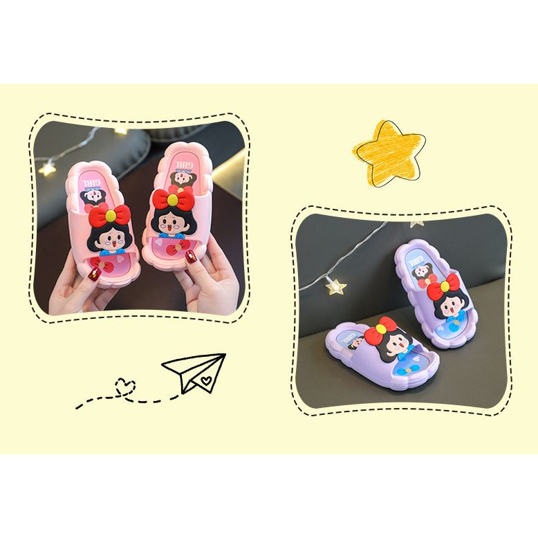 Sandal Selop Anak Perempuan Motif Karakter 3D Girl Bahan Karet SA009