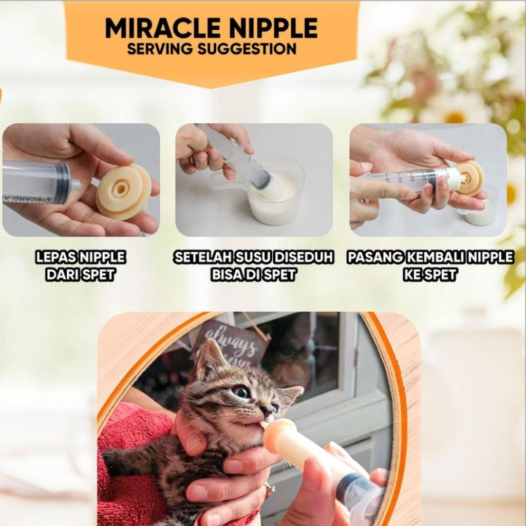 Nepel Nipel Miracle Untuk Kitten Dan Hewan Peliharaan Lainnya FEFARM