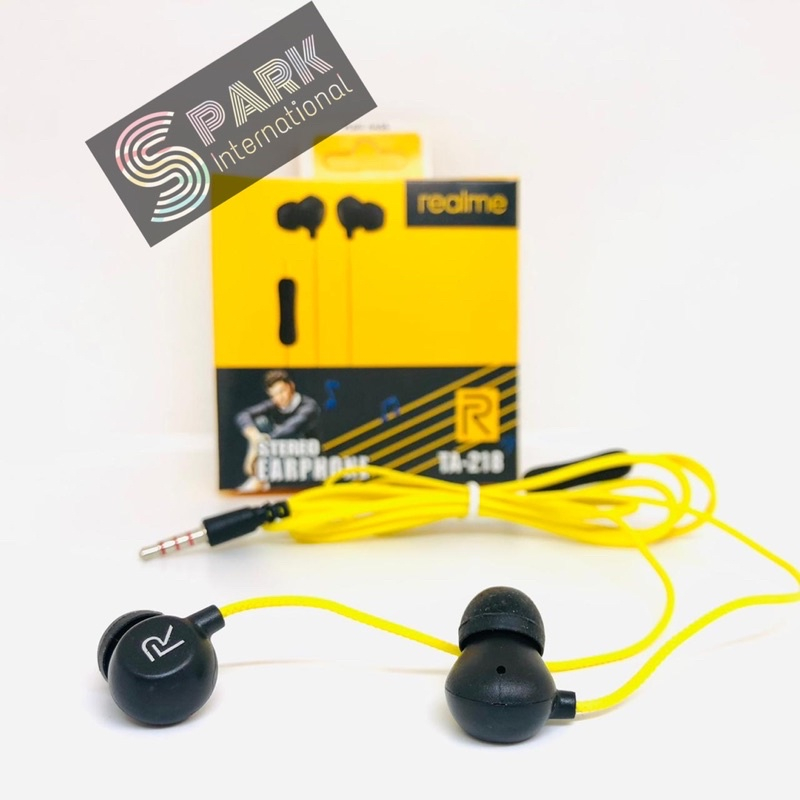 HANDSFREE EARPHONE REALME TA-218 STEREO SUPERBASS PACKING DUS BY SMOLL
