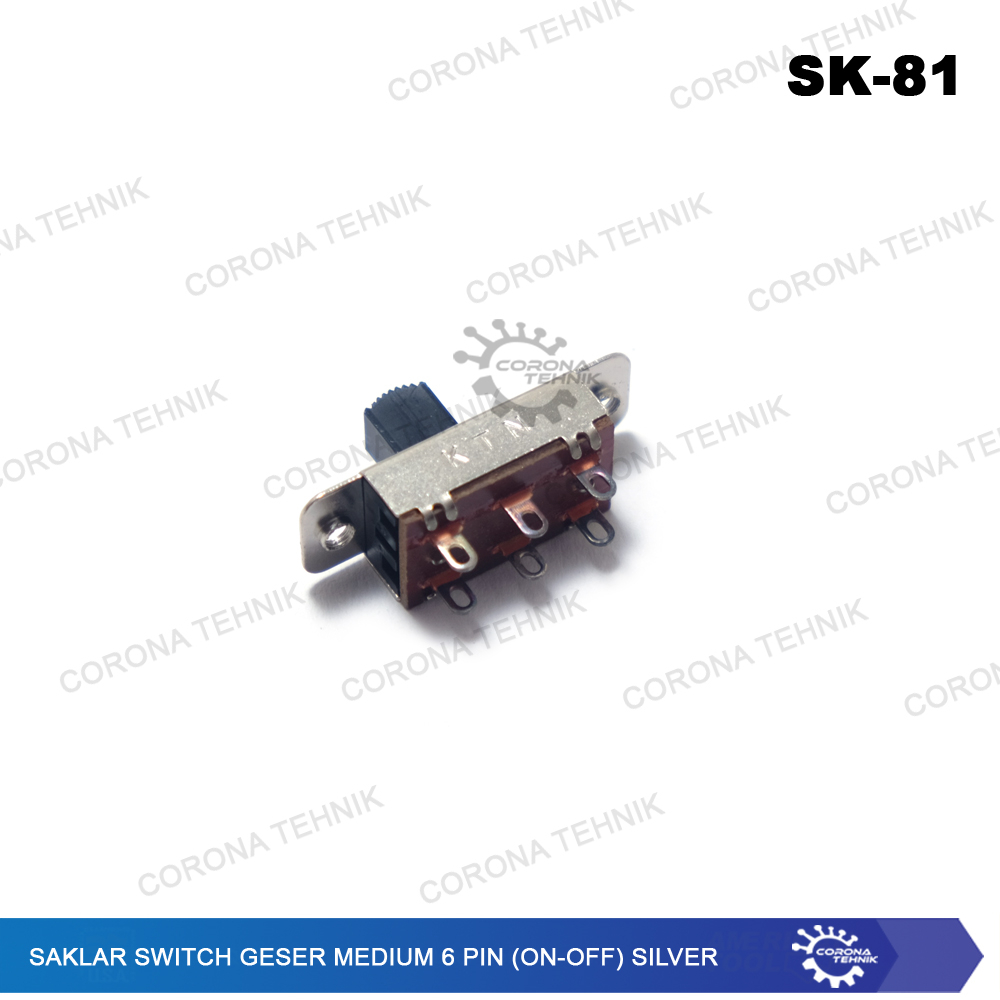 6 Pin ( On-Off ) Silver Saklar Switch Geser Medium