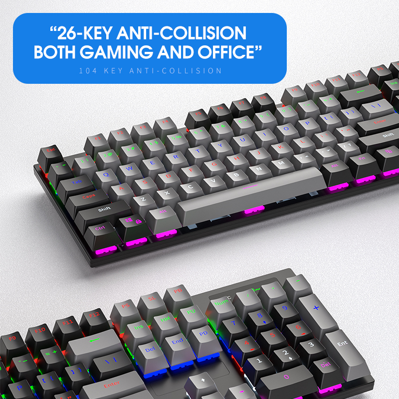 【COD】Viqoo LD-401 RGB Real Mechanical Gaming Single Keyboard Wired 7 Color RGB LED Light Keyboard - G29