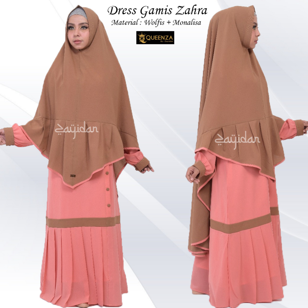 Gamis Syari Muslimah Set Khimar - Zahra series By Queenza Zayidan
