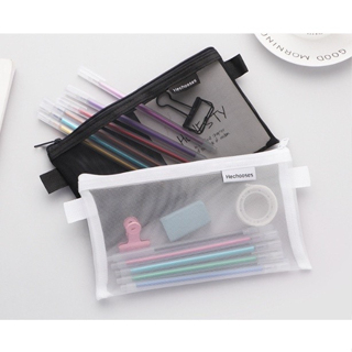 

casa loger Stationary Kotak Pencil Tempat Pensil Jaring Transparant Polos Import Portable Kapasitas Besar