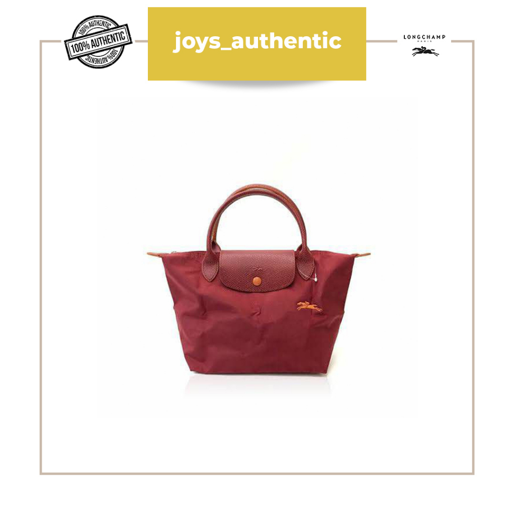 Tas wanita Longchamp club ssh small short handle merah red grenade grenat woman bag authentic origin