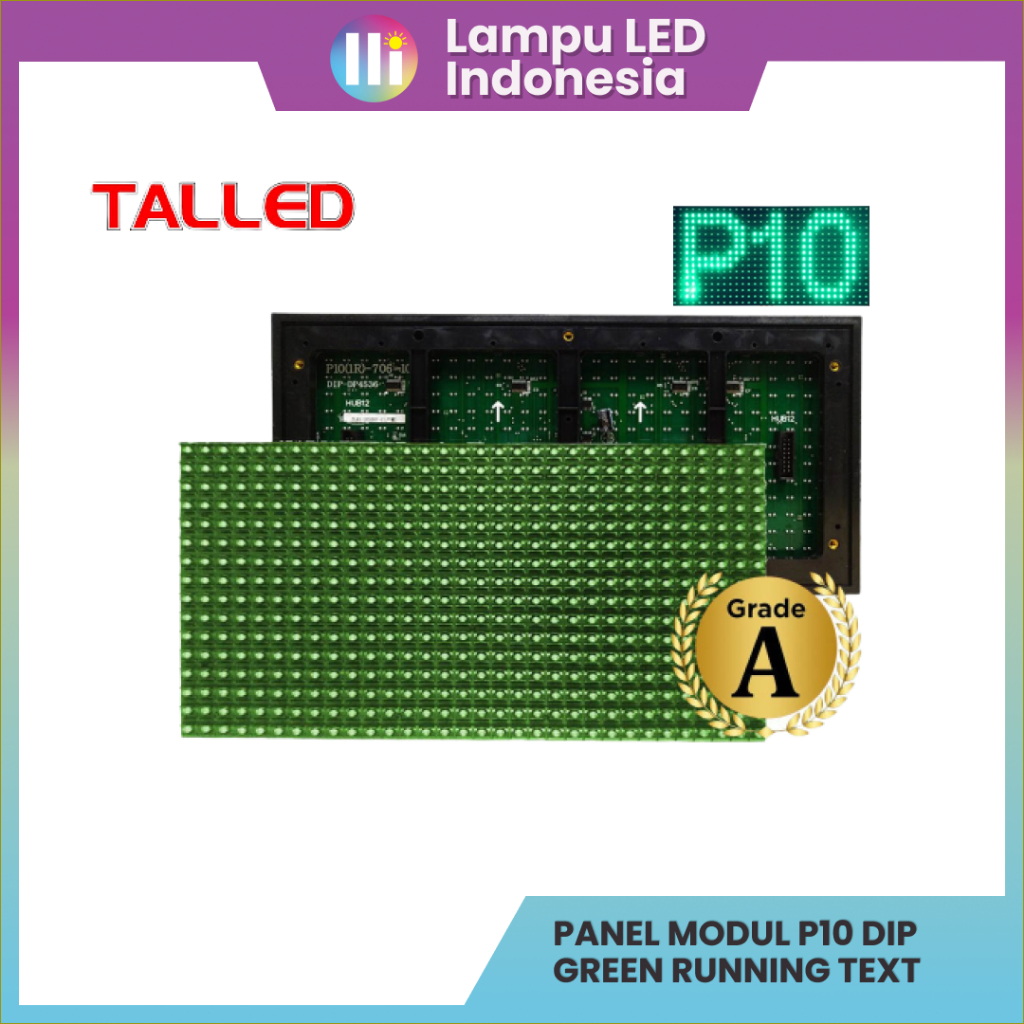 MODUL P10 DIP LED TALLED | MODUL LED RUNNING TEXT GREEN | OUTDOOR INDOOR