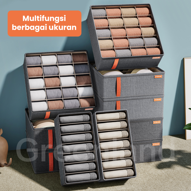 Greenland Storage Box Organizer Underwear Lemari Pakaian Kotak Penyimpanan Pakaian Celana Dalam Bra Kaos Kaki Serbaguna HSB224