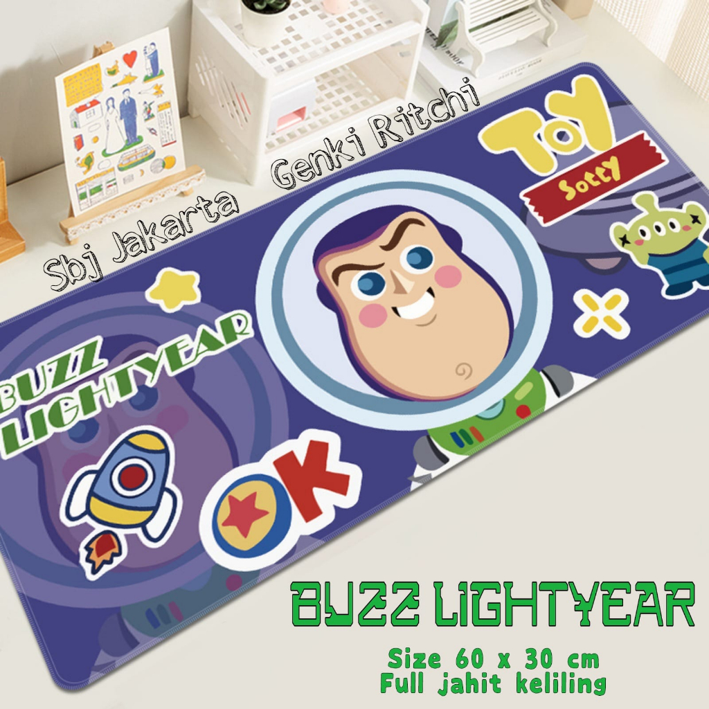 Mouse Pad Mousepad panjang Premium microfiber antislip jahit pinggir Sanrio Toy Story