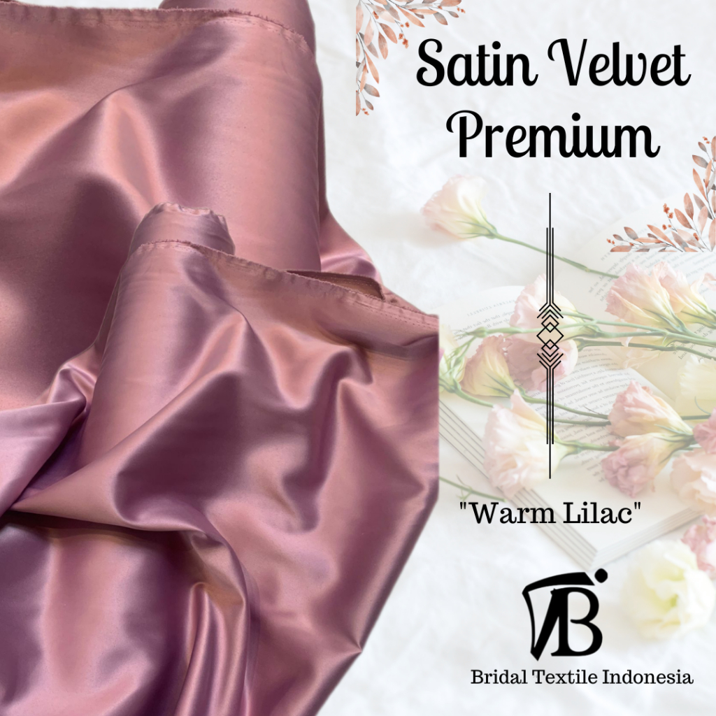 Kain Bahan Furing Satin Pure Silk Velvet Premium Backdrop Background Foto Warna Ungu Warm Lilac