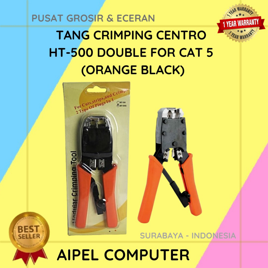 HT500R | TANG CRIMPING CENTROO HT-500R DOUBLE FOR CAT 5 (ORANGE BLACK)