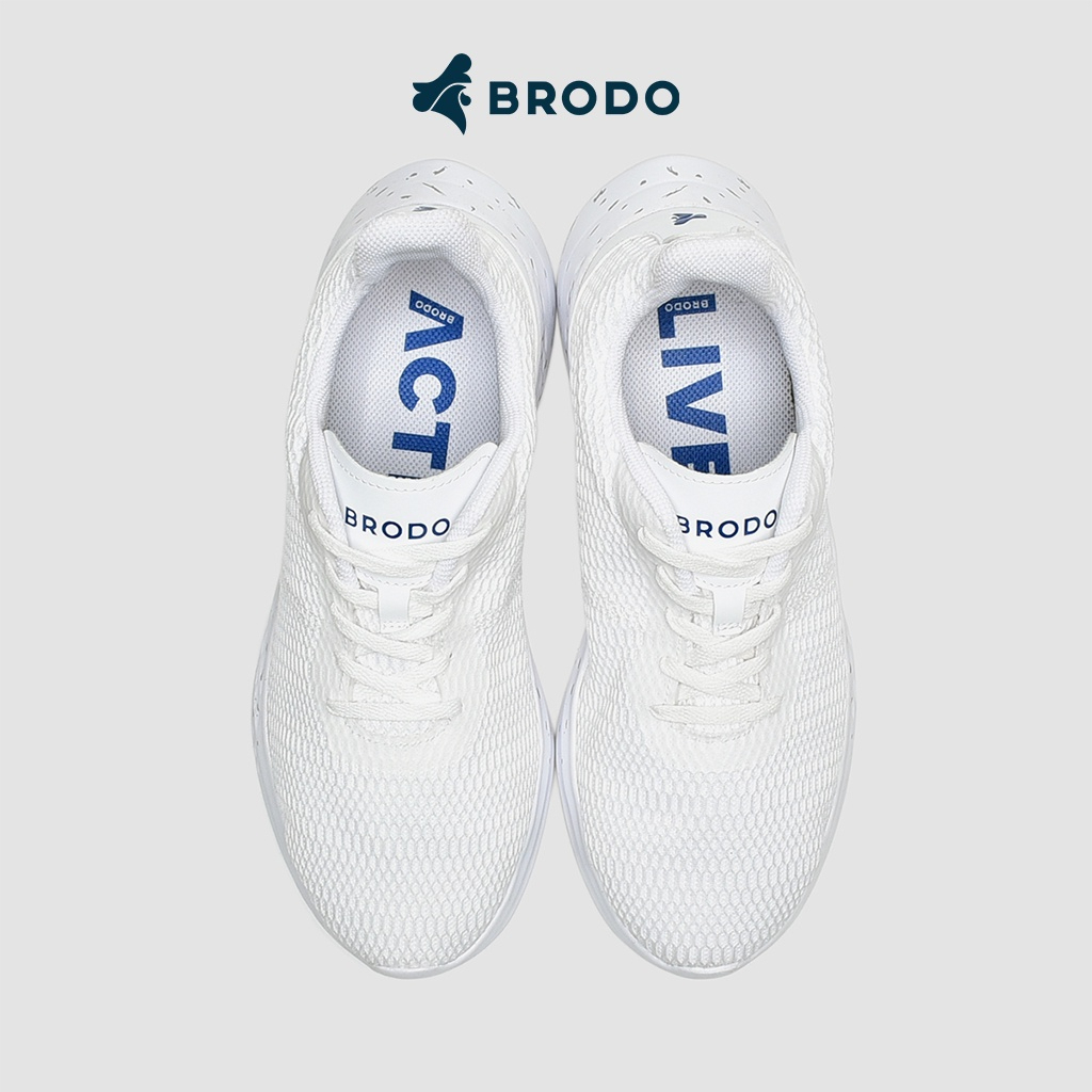 BRODO Active Sprint All White Original Sepatu Sneakers Casual Sport Putih