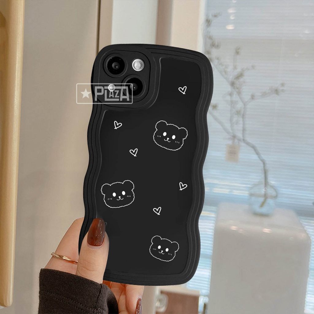 GLB-03 Softcase Gelombang Black Motif for ALL TYPE A17 A17K Y02 T1 5G V25E SS A73 A04 A04S A33 5G POCO M5 RM 10 9A 9T NOTE 10 5G RL 10 5 C20 C21Y C35 C55 HT 20S 12i SMART 7 iP 11 XR 13 pro 14 pro max