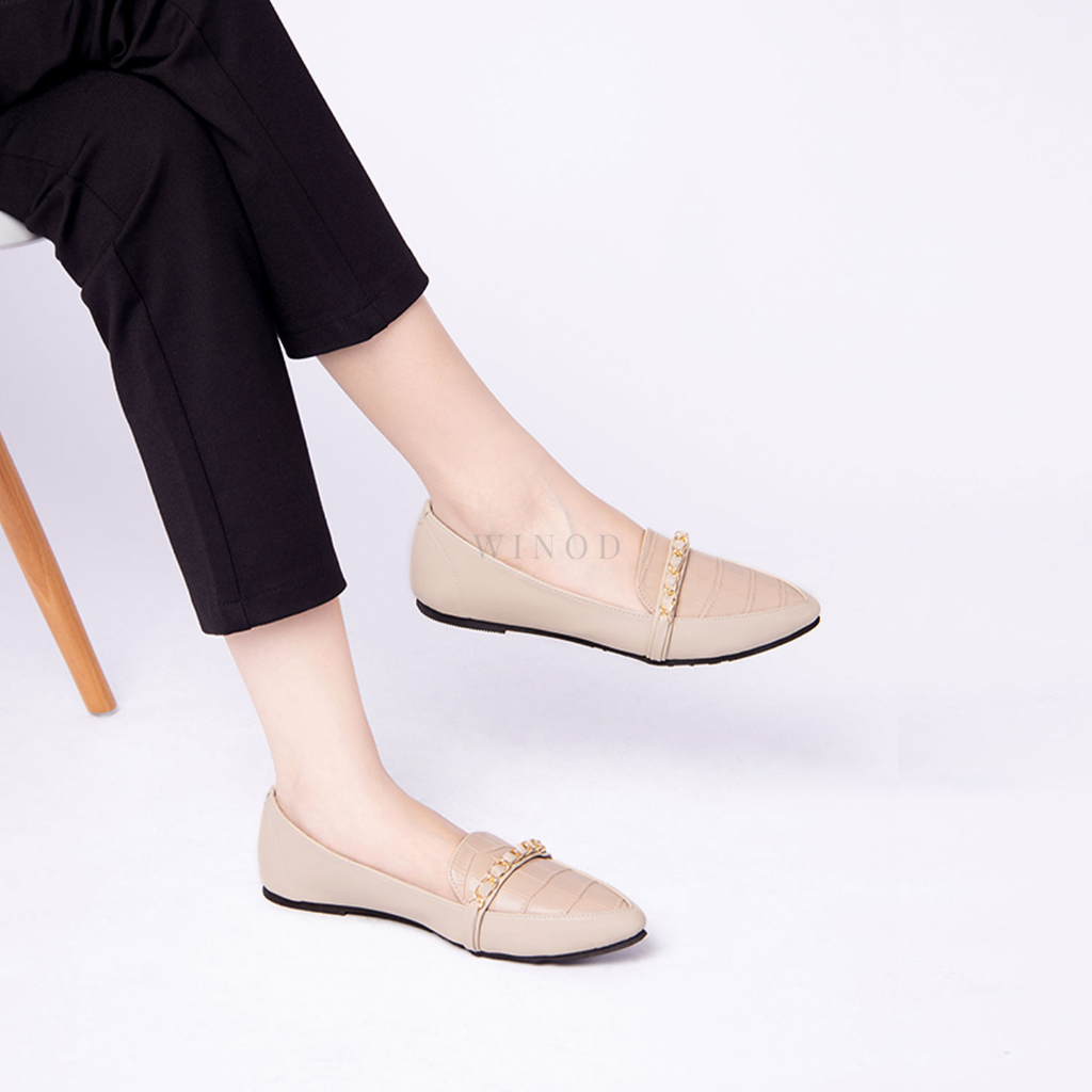 OFFICIAL WINOD TITAN FLATSHOES SEPATU FLATS WANITA LEATHER CROCO DAILY