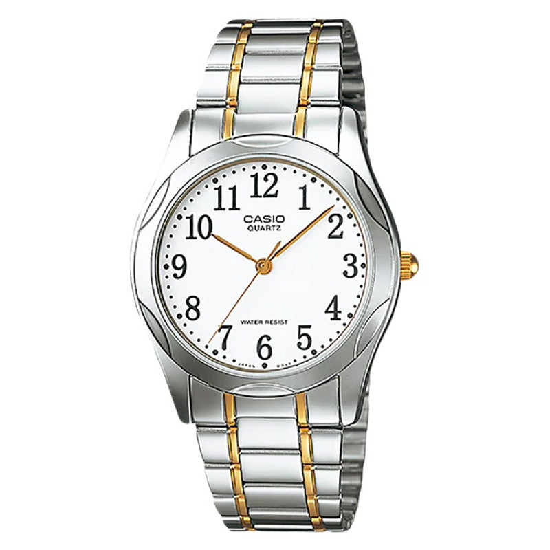 JAM TANGAN PRIA CASIO MTP-1275SG-7BDF SILVER GOLD RANTAI ORIGINAL