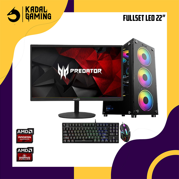 PROMO PC RYZEN 5 4500 VGA RADEON RX 580 8GB RAM DDR4 FULLSET SIAP PAKAI PES FIFA MOTOGP 2023