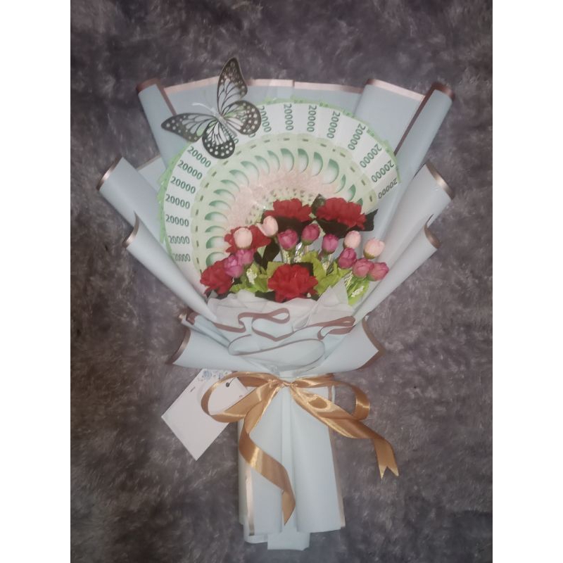 Buket uang / Buket uang model kipas /buket uang murah / buket uang pecahan 2000 5000 dan 10.000 / bu