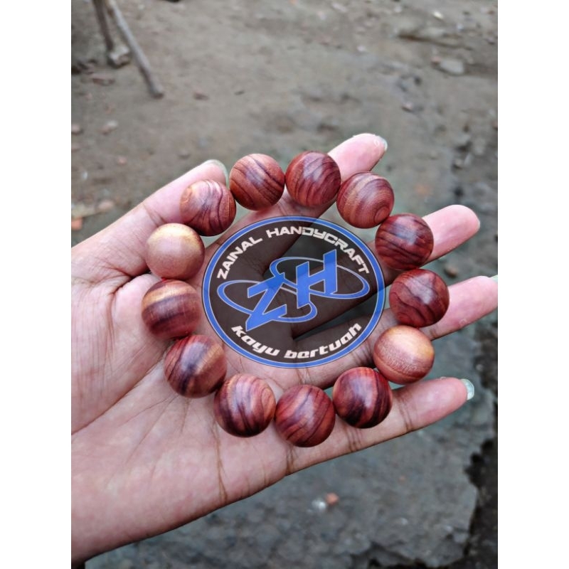 Gelang Pria Cendana Merah Wangi alami dari kayunya asli dari Ntt Original Size 18Mm