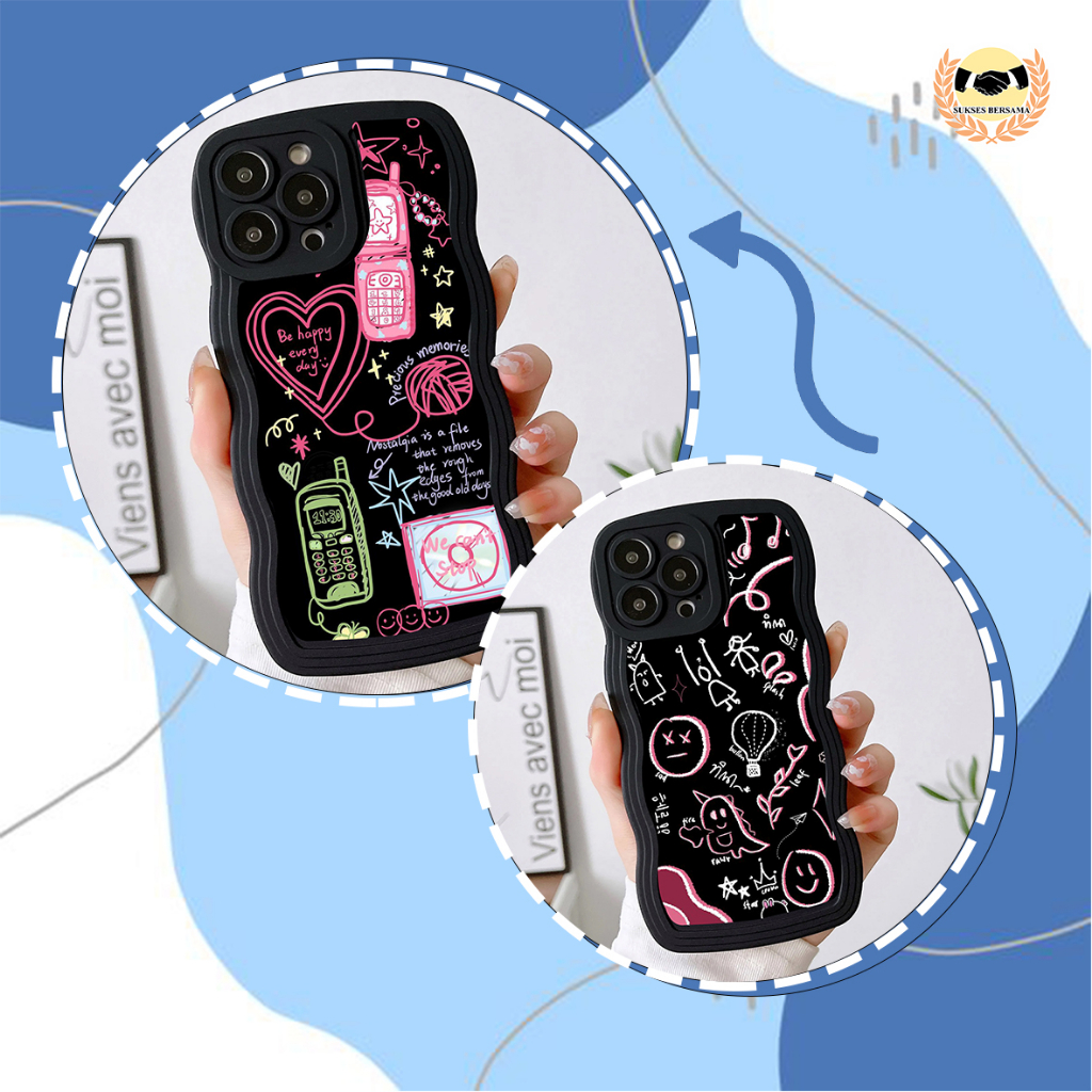 CUSTOM SOFTCASE WAVE GELOMBANG CUTE WALLPAPER FOR VIVO Y81 Y83 Y91 Y93 Y95 Y91C BSB0230