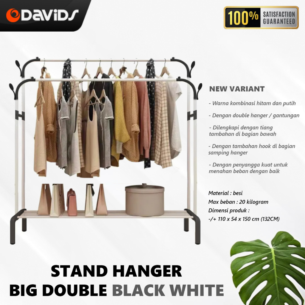 Stand Hanger Double Baju Big Rak Gantungan Baju