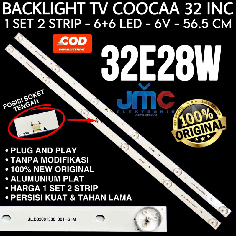 BACKLIGHT TV COOCAA 32E28W JL.D32061330-269AS-M LAMPU LED BL 32 INC 6K 6V KOKA 32IN 6 MATA KANCING 6 VOLT