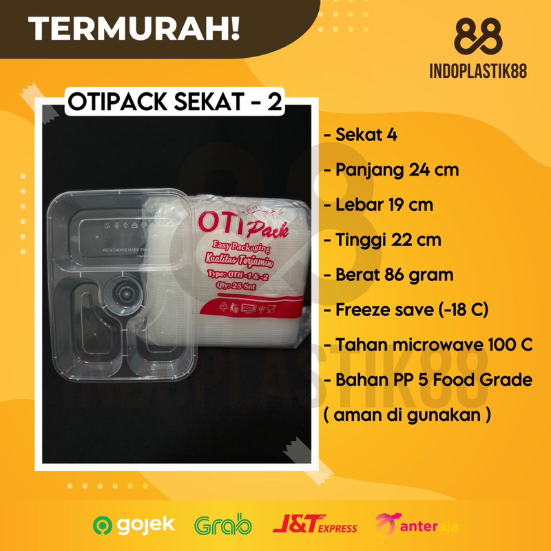 Otipack Sekat - 2 / Kotak Makan Sekat / Food Container - OTIPACK