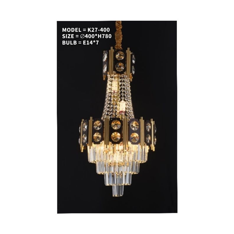 FREE BOHLAM LED Lampu gantung crystal 27T- 40cm