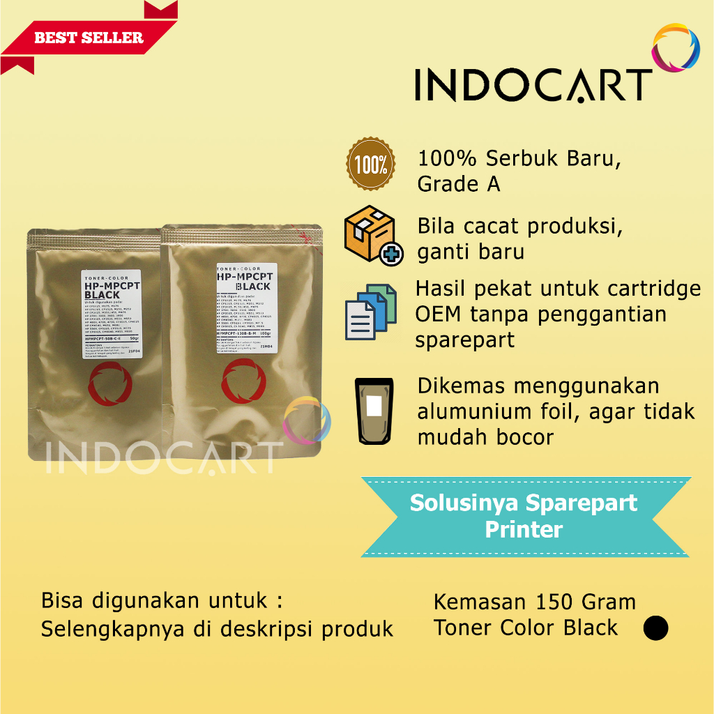 Serbuk Toner Warna Mitsubishi-CE250A 504A-HP CP3525 CM3530-150gr-K