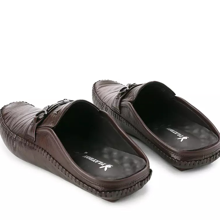 PLAYBOY SEPATU SANDAL KULIT CASUAL PRIA ORIGINAL TERBARU COKLAT PLE8