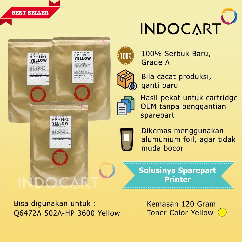 Serbuk Toner Warna Mitsubishi-502A-HP 3600-120gr-CMY