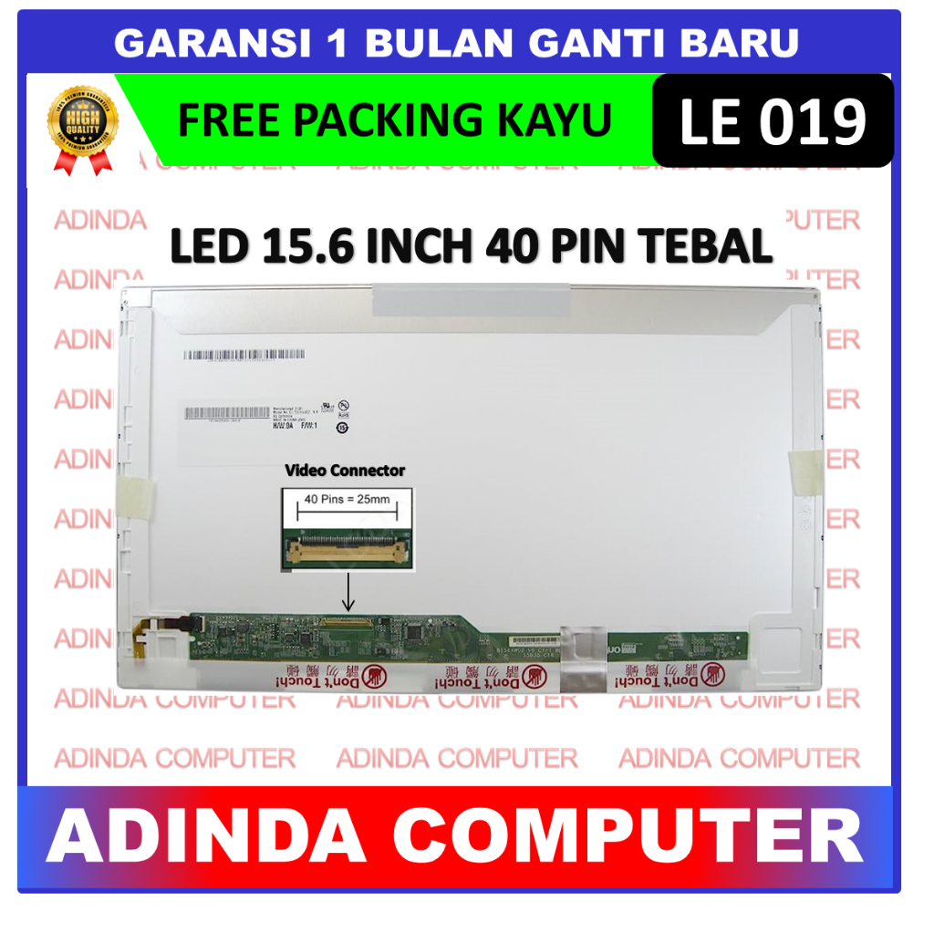 LCD LED MSI 15.6 Inch Tebal 40 pin