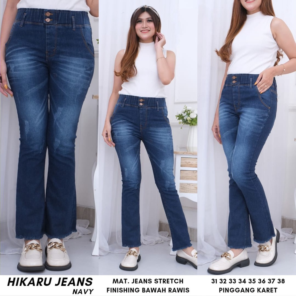 HIKARU HIGHWAIST CUTBRAY JEANS FULL KARET