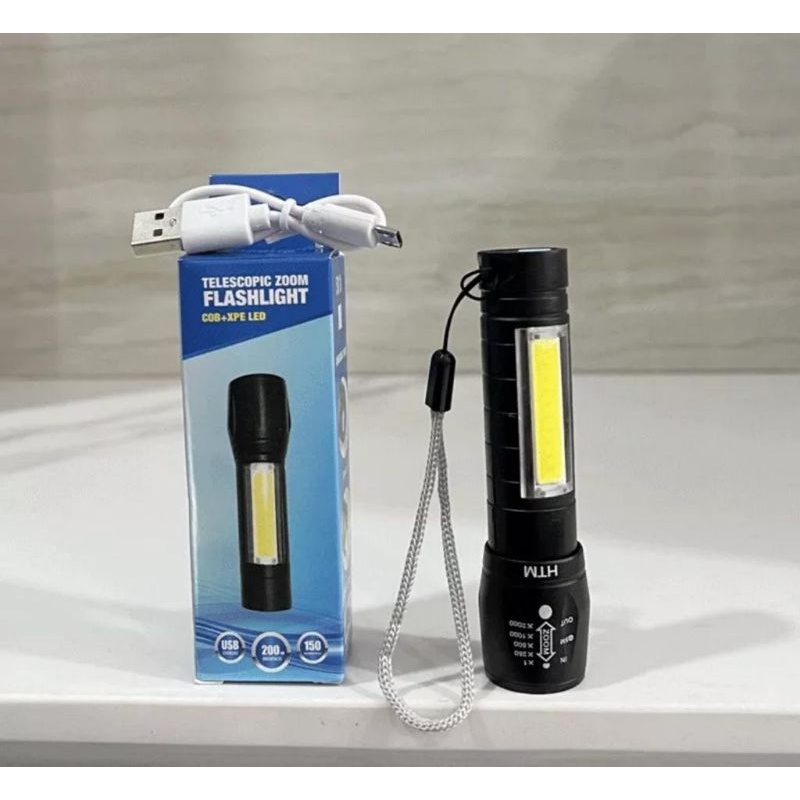 GG - Senter Swat Mini LED Zoom Super Terang / Lampu Senter USB Charger / Senter Swat Police Flashlig