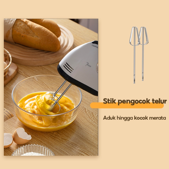 Hand Mixer 7 Kecepatan + 4 pcs Pengocok / Stirrer