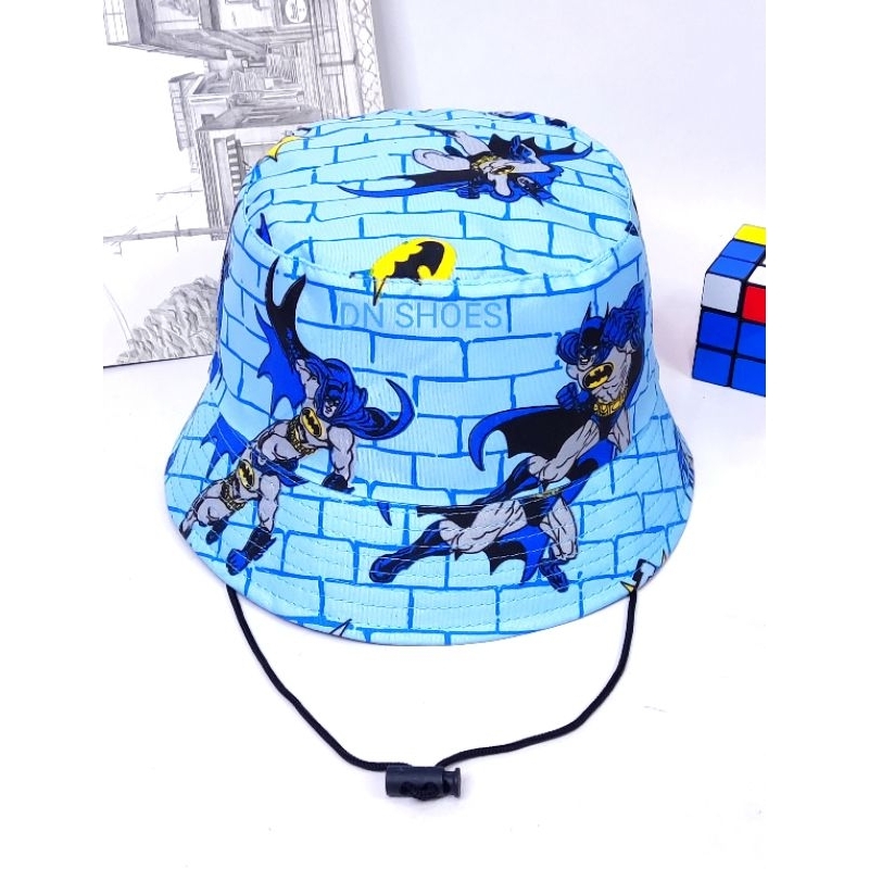 Paket Sandal Jepit Anak Laki laki Topi Anak Jepit Anak Cowok Motif Batman 1 - 7 tahun