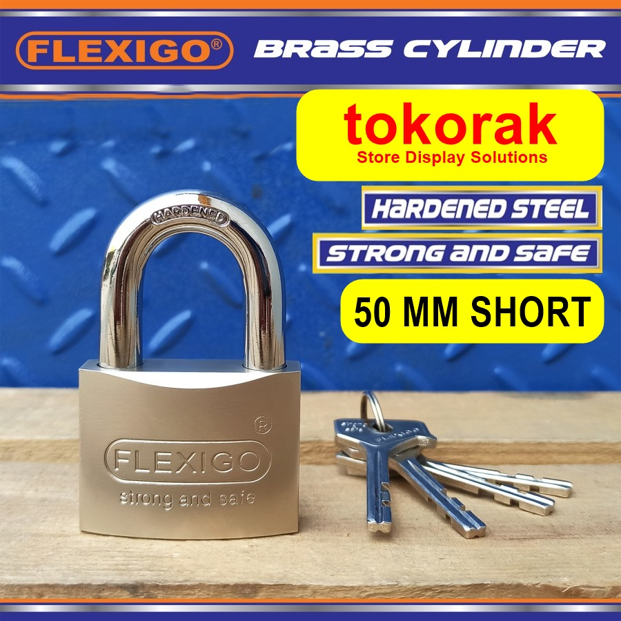 GEMBOK BRASS 50MM PDK FLEXIGO SHERLOCK ANTI CAIRAN POTONG PALU TOKO