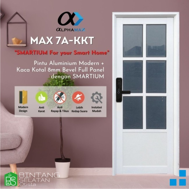 PINTU ALUMUNIUM ALPHAMAX Max 7A-KKT Pintu with SMARTIUM Smart Door
