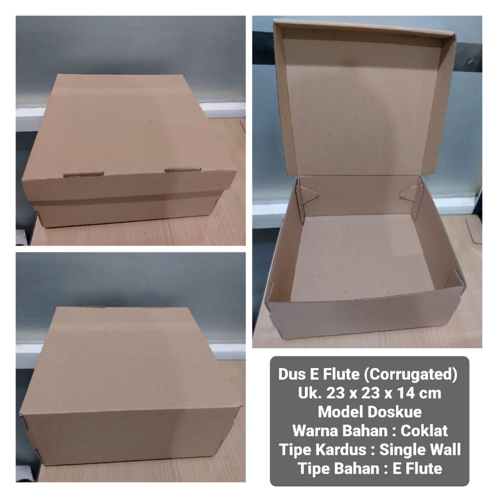 Dus E Flute (Corrugated) Uk. 23 x 23 x 14 cm ( Untuk Tart )