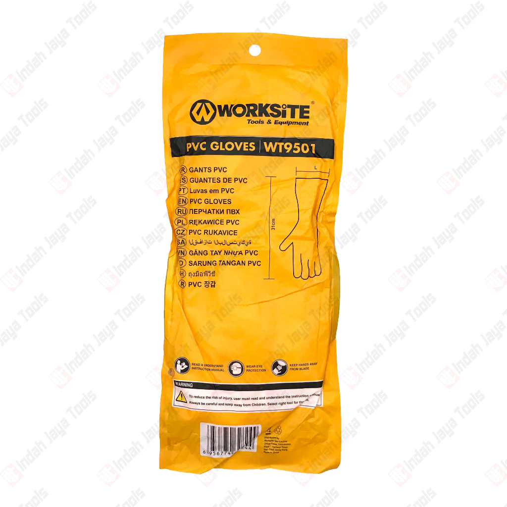 WORKSITE WT9501 Sarung Tangan Karet Tebal Latex - PVC Pelindung Tangan