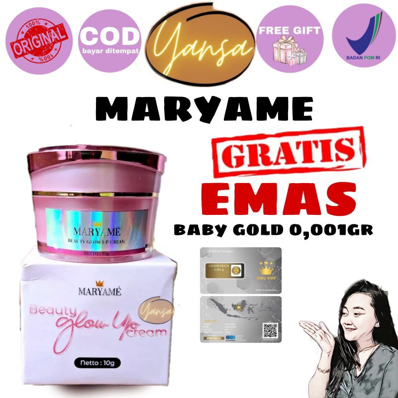 ( FREE EMAS ) - Maryame Beauty Glow Up Cream Original 10gram