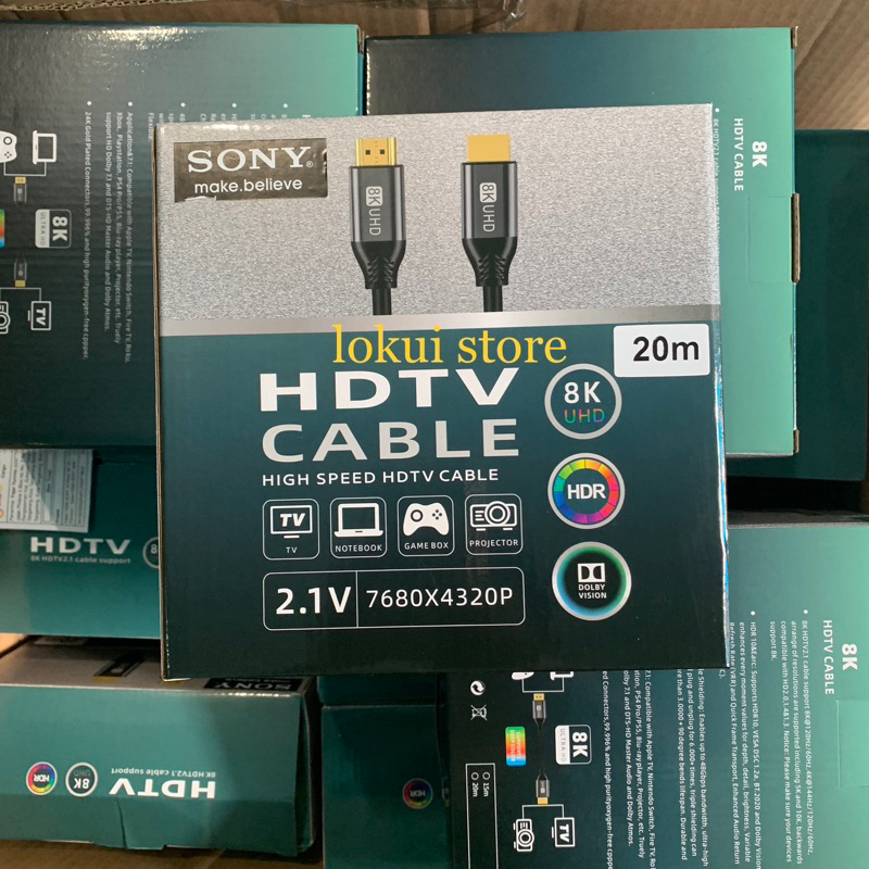 Kabel HDMI SONY 20 Meter 8K V2.1 High Premium / Kabel HDMI SONY 20M v2.1 Original