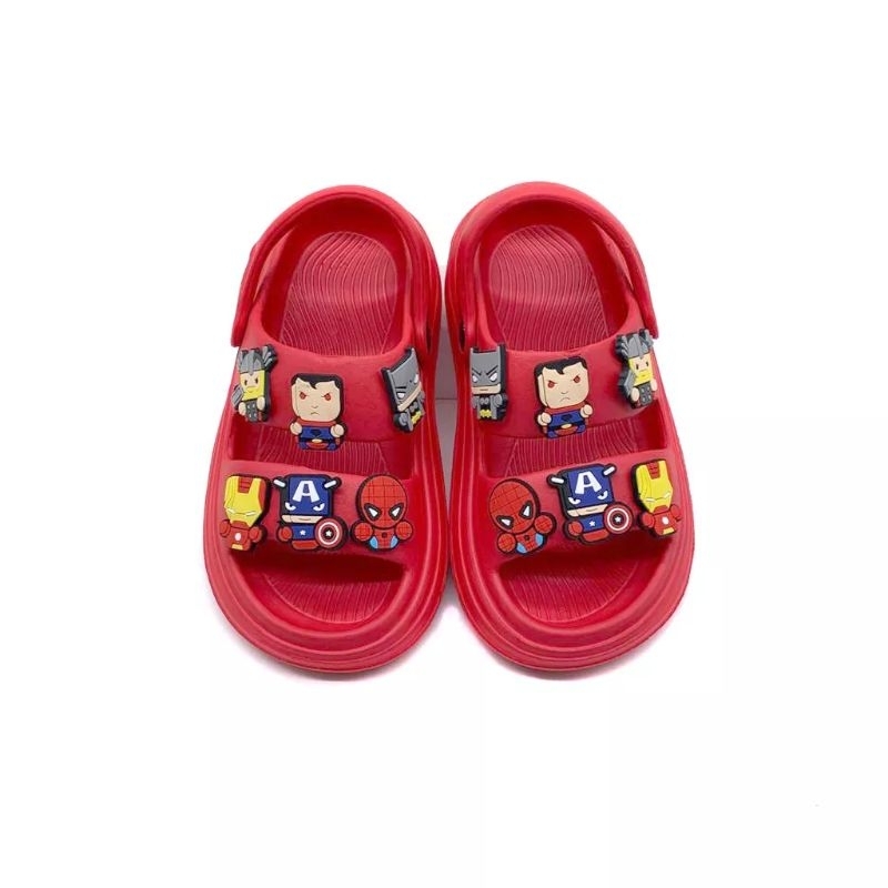 Sandal Anak Cowok Jibitz Marvell Avenger Tali belakang Terbaru