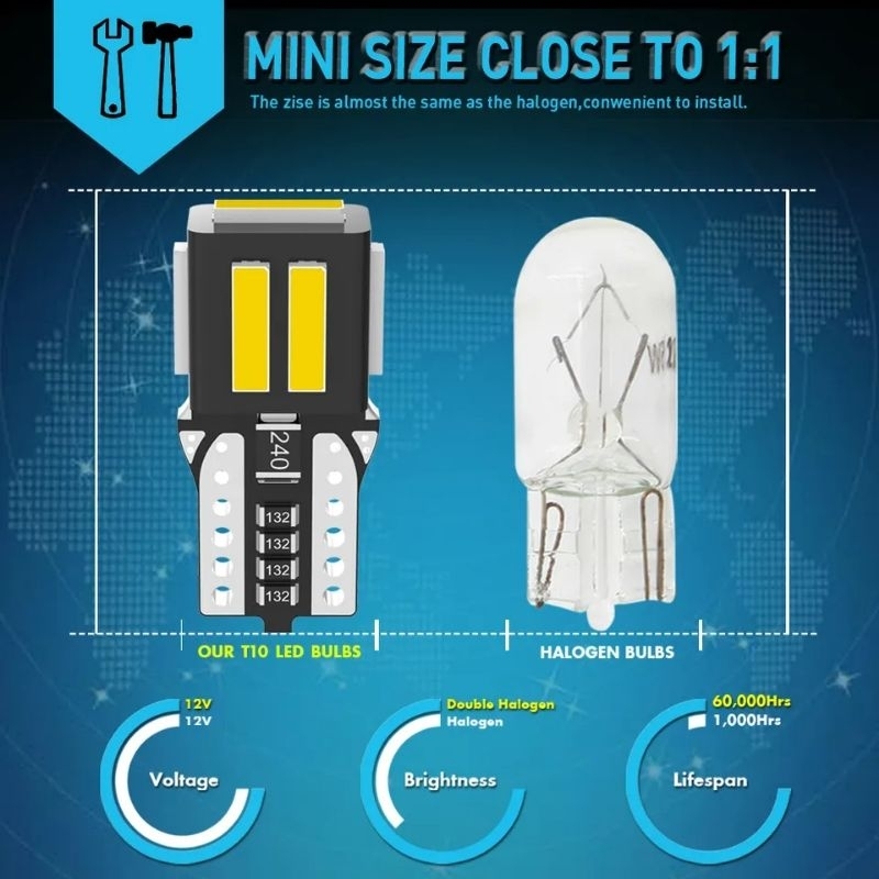 Lampu Led T10 Senja Sein rem plat nomer 7020 chip