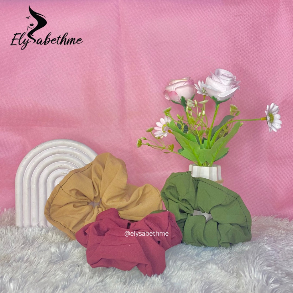 ✿ELYSABETHME✿ åk§ê§ðrï§ Karet rambut kain scrunchie alat cepol silk premium aksesoris hijab jilbab